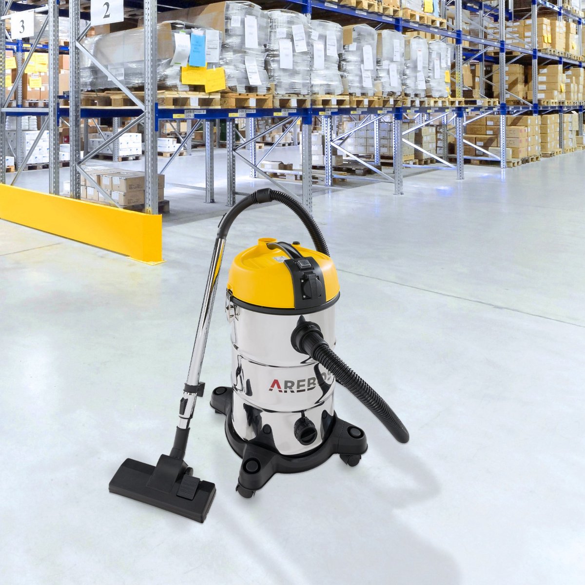 AREBOS Industriële stofzuiger 30L 1300W geel
