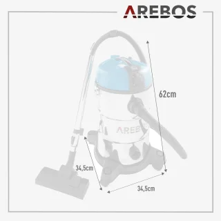 AREBOS Industriële stofzuiger 30L 1300W geel