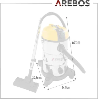 AREBOS Industriële stofzuiger 30L 1300W geel