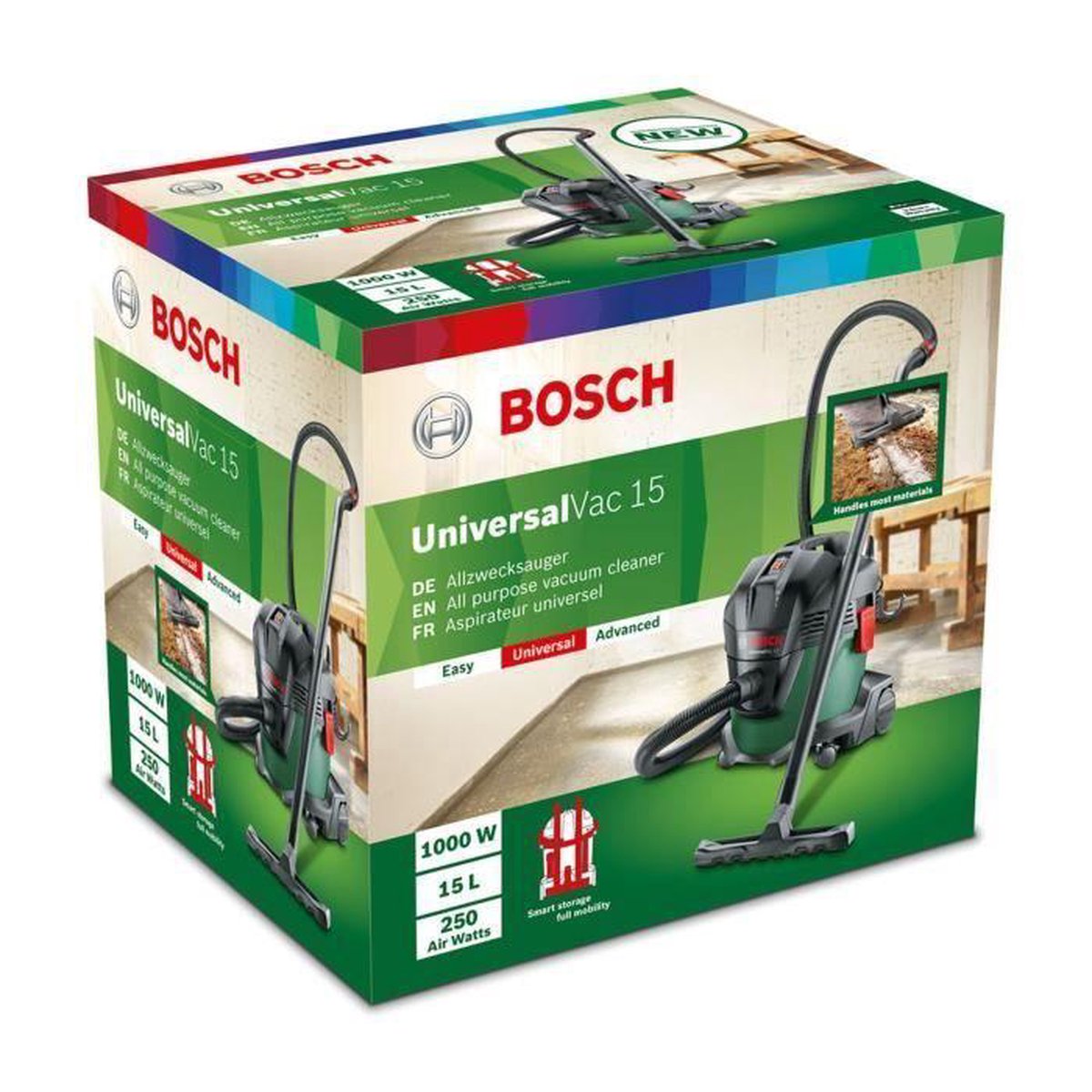 Bosch UniversalVac 15 Bouwstofzuiger Nat- en droogzuiger