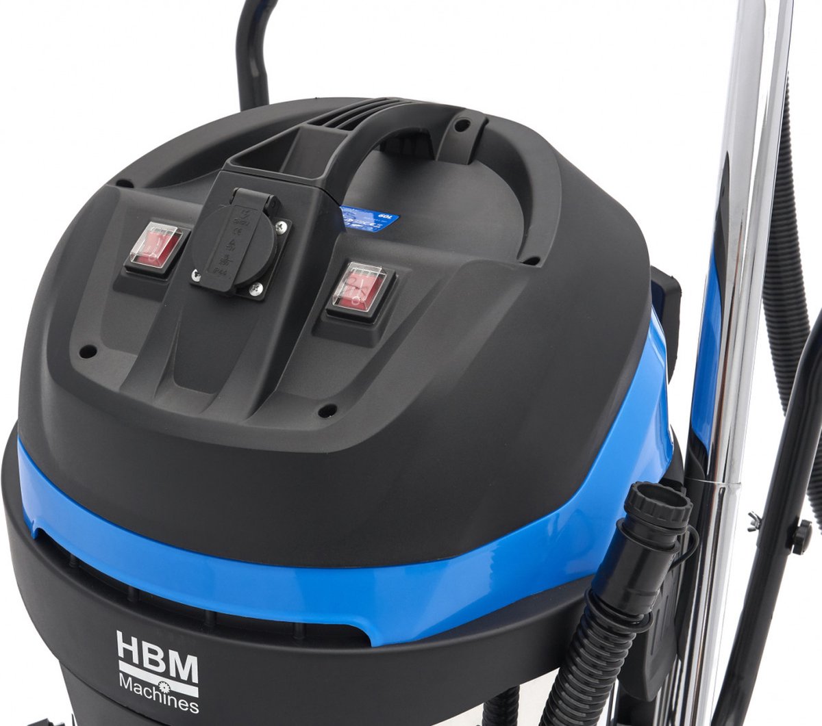 Bouwstofzuiger RVS 60L 2400W 2-motoren