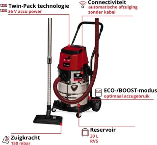 Einhell TP-VC 36/30 S Auto Li Solo nat-/droogzuiger