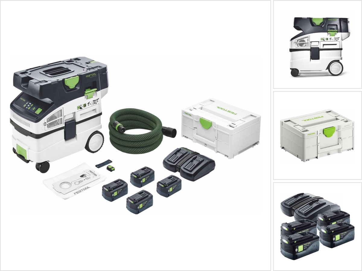 Wat vinden we goed aan de Festool CTLC MIDI I-Plus Accustofzuiger 2x18V 5.0Ah 577671