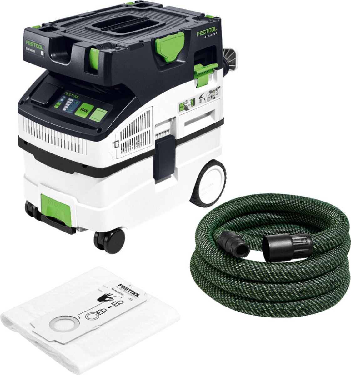 Wat vinden we goed aan de Festool CTM MIDI I Cleantec Stofzuiger 574822
