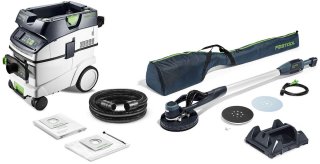 De Festool PLANEX LHS-E 225/C langnek schuurmachine set in één oogopslag