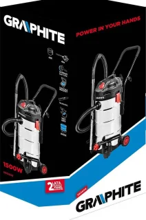 Graphite Bouwstofzuiger 1500W 40L Nat en Droog