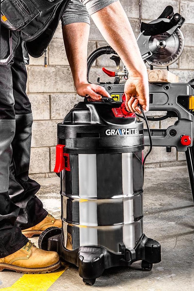 Graphite Bouwstofzuiger 1500W 40L Nat en Droog