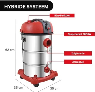 Industriële nat- en droogzuiger 30 L