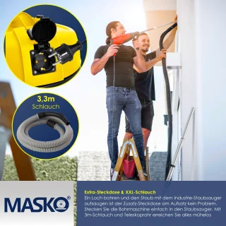 MASKO Alleszuiger 6IN1 Nat- en Droogzuiger 2300W 30L Geel