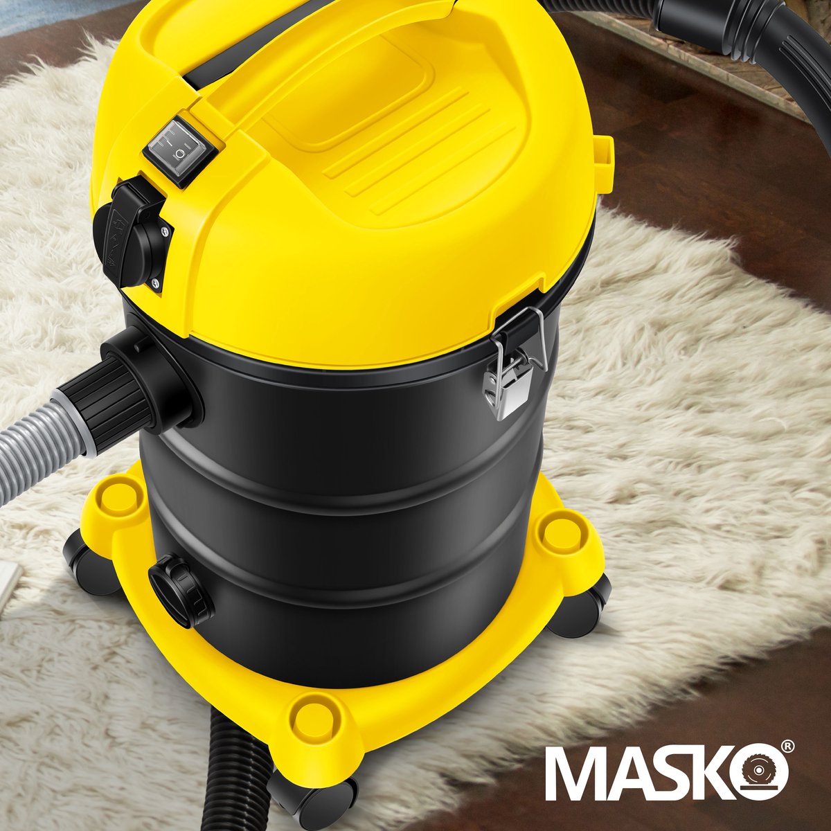 MASKO Alleszuiger 6IN1 Nat- en Droogzuiger 2300W 30L Geel