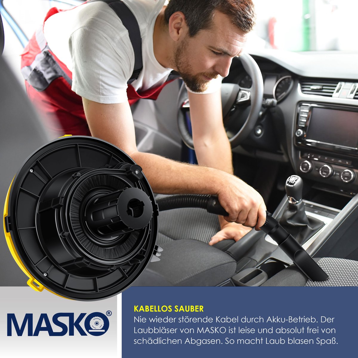 MASKO Alleszuiger 6IN1 Nat- en Droogzuiger 2300W 30L Geel
