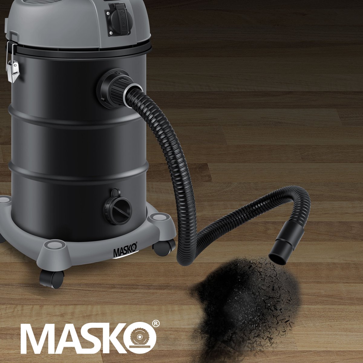 MASKO® Alleszuiger 6IN1 Nat- en Droogzuiger 2300W 30L Grijs