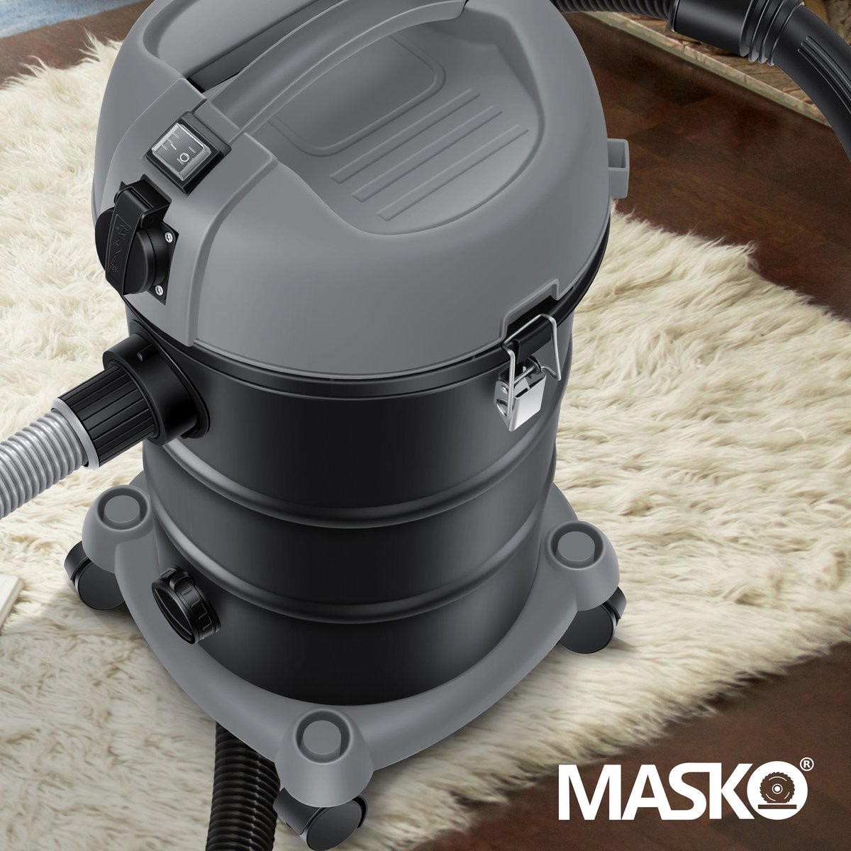 MASKO® Alleszuiger 6IN1 Nat- en Droogzuiger 2300W 30L Grijs