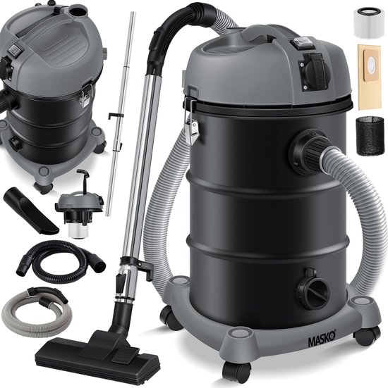 MASKO® Alleszuiger 6IN1 Nat- en Droogzuiger 2300W 30L Grijs