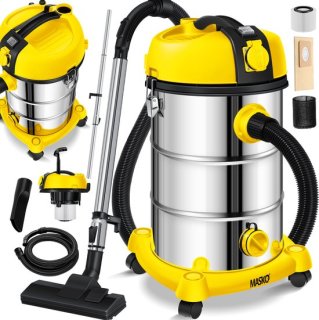 MASKO industriële nat-droog stofzuiger 2300W roestvrij staal geel