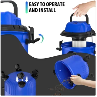 Nat en droog waterstofzuiger 1800W 15L blauw