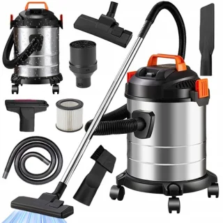 Nat- en droogzuiger bouwstofzuiger 2000W - 20L RVS reservoir
