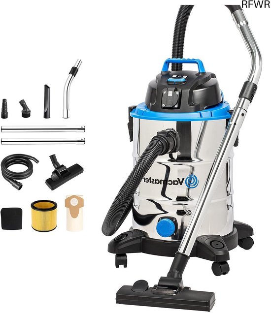 RFWR® Industriële Nat-Droogstofzuiger 1500W 30L