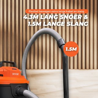 RYER 3-1 Nat- en Droogzuiger 18L 1200W