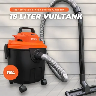 RYER 3-1 Nat- en Droogzuiger 18L 1200W