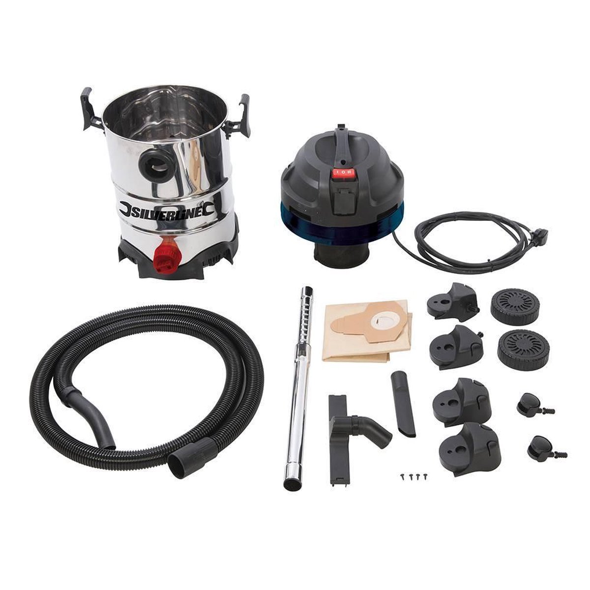 Silverline 1250 W nat-droog stofzuiger 30L