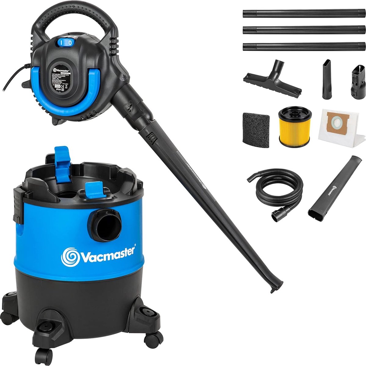 Vacmaster VQ1220PFC-03 Nat- en Droogstofzuiger 23L 1200W