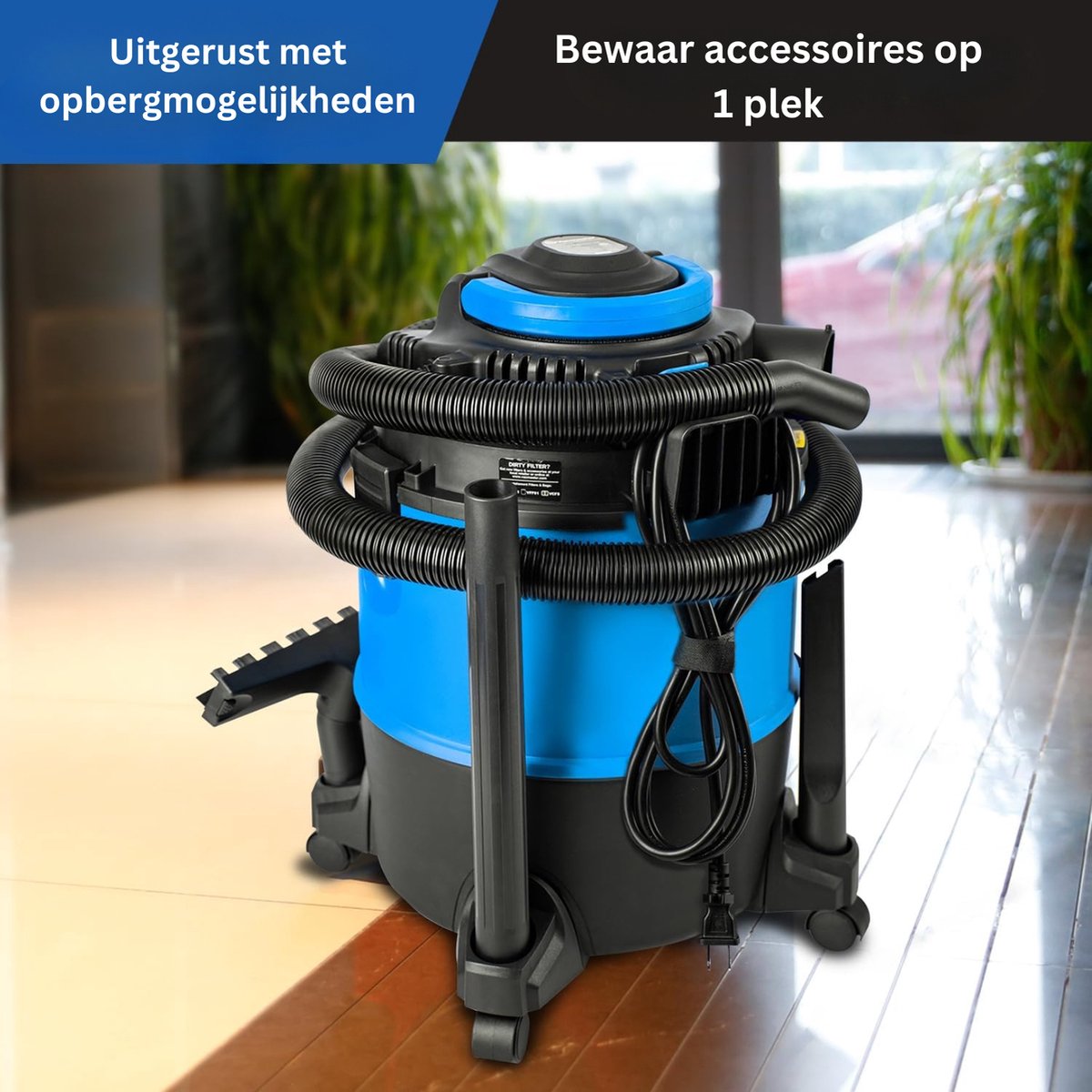 Vacmaster VQ1220PFC-03 Nat- en Droogstofzuiger 23L 1200W