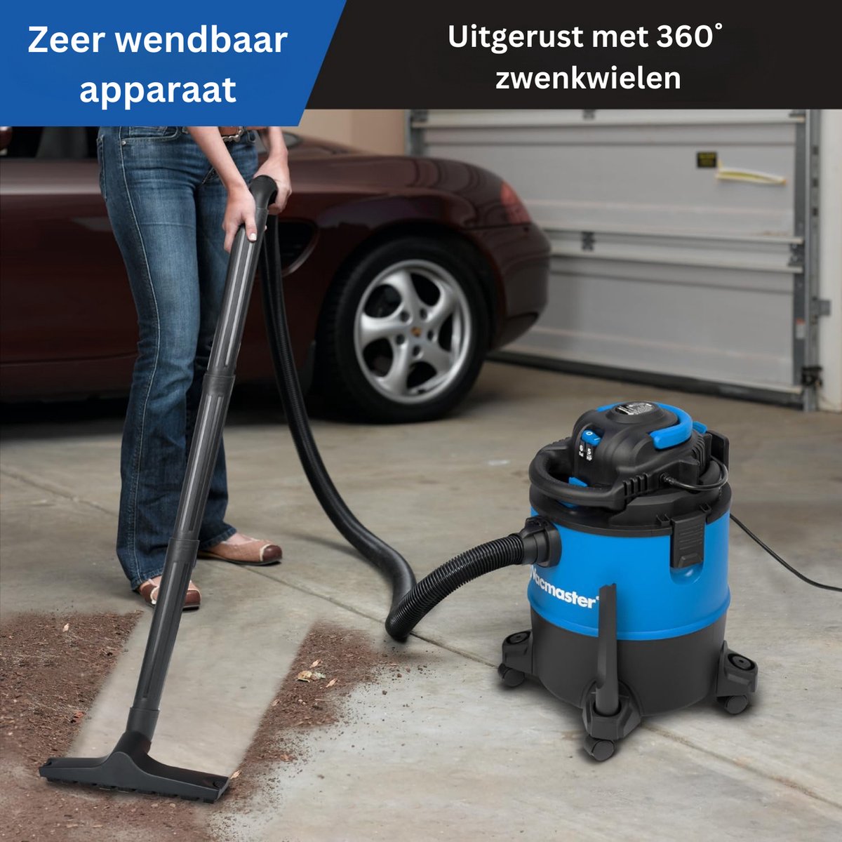Vacmaster VQ1220PFC-03 Nat- en Droogstofzuiger 23L 1200W