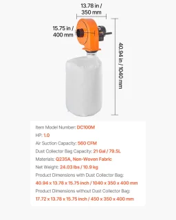 VEVOR Wandmontage Stofafzuigsysteem
