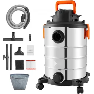 Werkplaatsstofzuiger 30 L RVS - Zilver/Zwart review