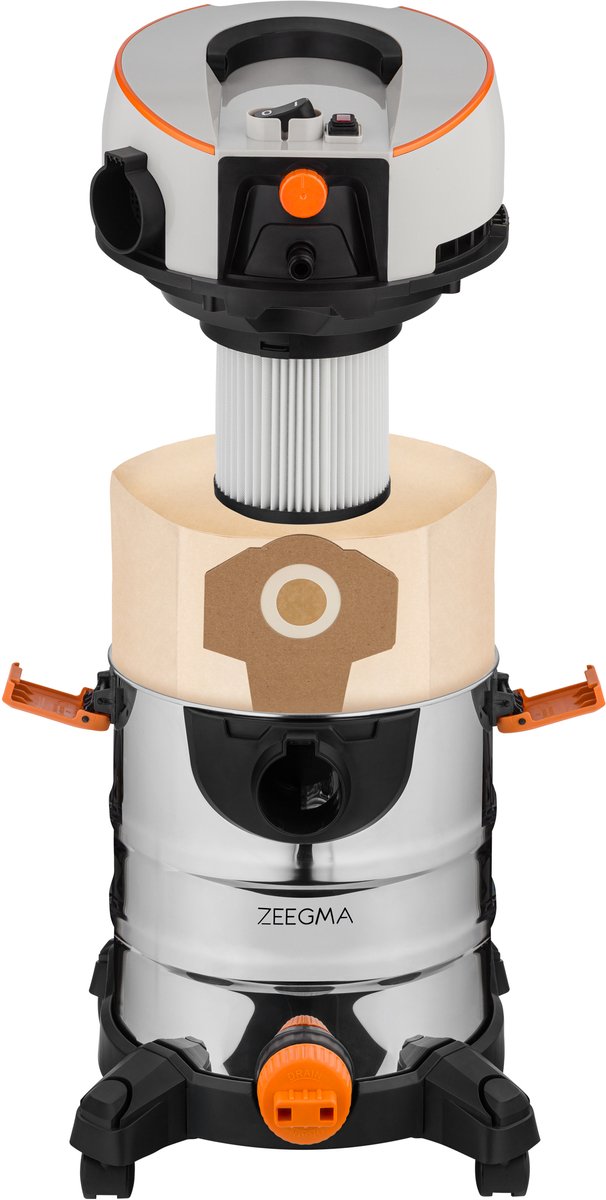 Zeegma Pro Aqua Silver 1400W Stofzuiger met Wasfunctie