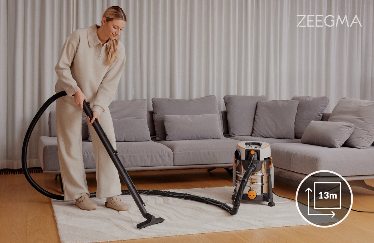Zeegma Pro Aqua Silver 1400W Stofzuiger met Wasfunctie
