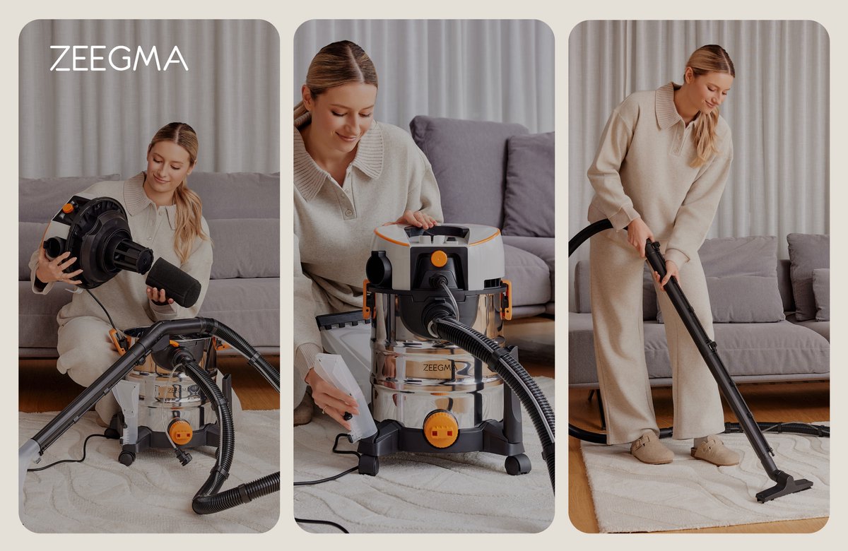 Zeegma Pro Aqua Silver 1400W Stofzuiger met Wasfunctie