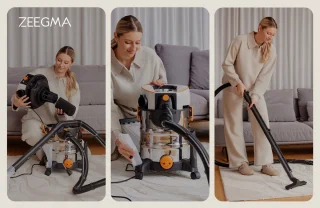Zeegma Pro Aqua Silver 1400W Stofzuiger met Wasfunctie