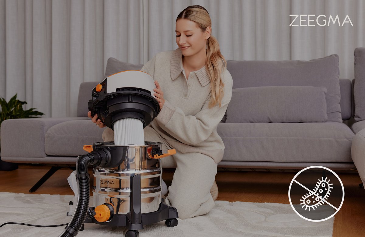 Zeegma Pro Aqua Silver 1400W Stofzuiger met Wasfunctie