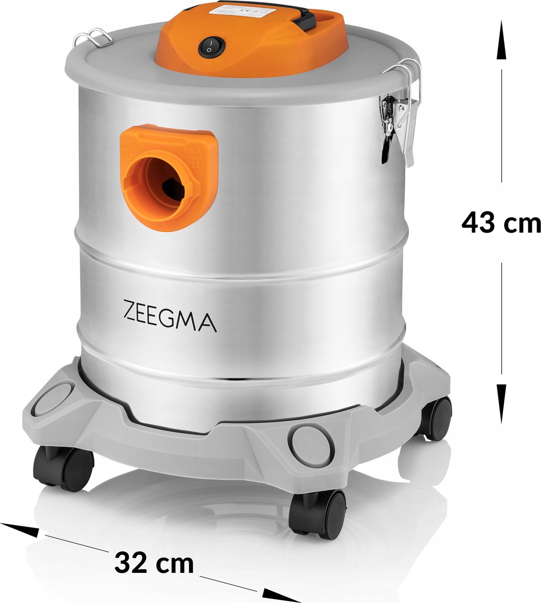 Zeegma PRO ASH 1600W 20L Industriële Stofzuiger