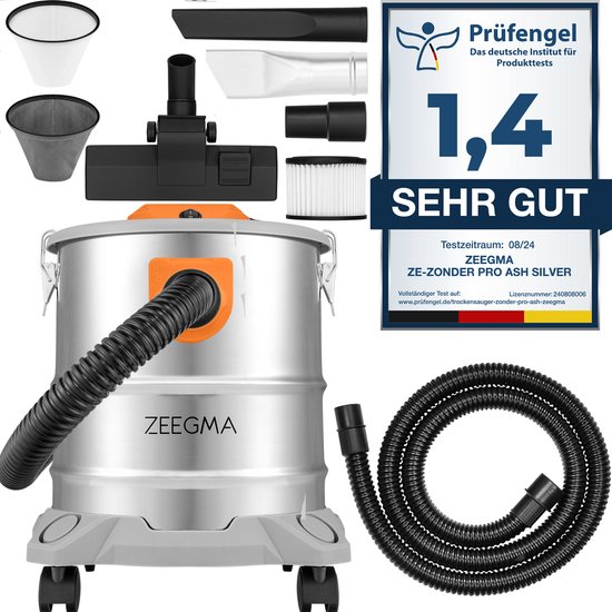 Zeegma PRO ASH 1600W 20L Industriële Stofzuiger