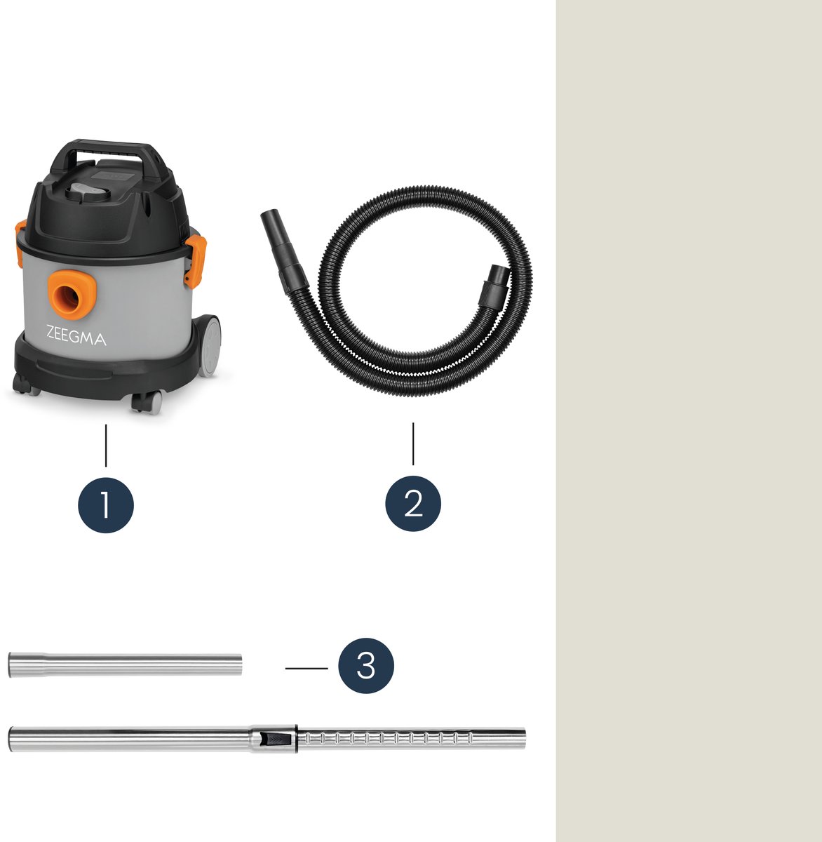 Zeegma Pro Compact Stofzuiger 1000W 6L Met en Zonder Zak