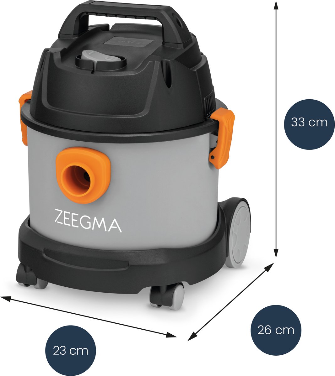 Zeegma Pro Compact Stofzuiger 1000W 6L Met en Zonder Zak