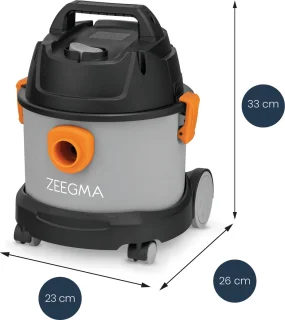Zeegma Pro Compact Stofzuiger 1000W 6L Met en Zonder Zak