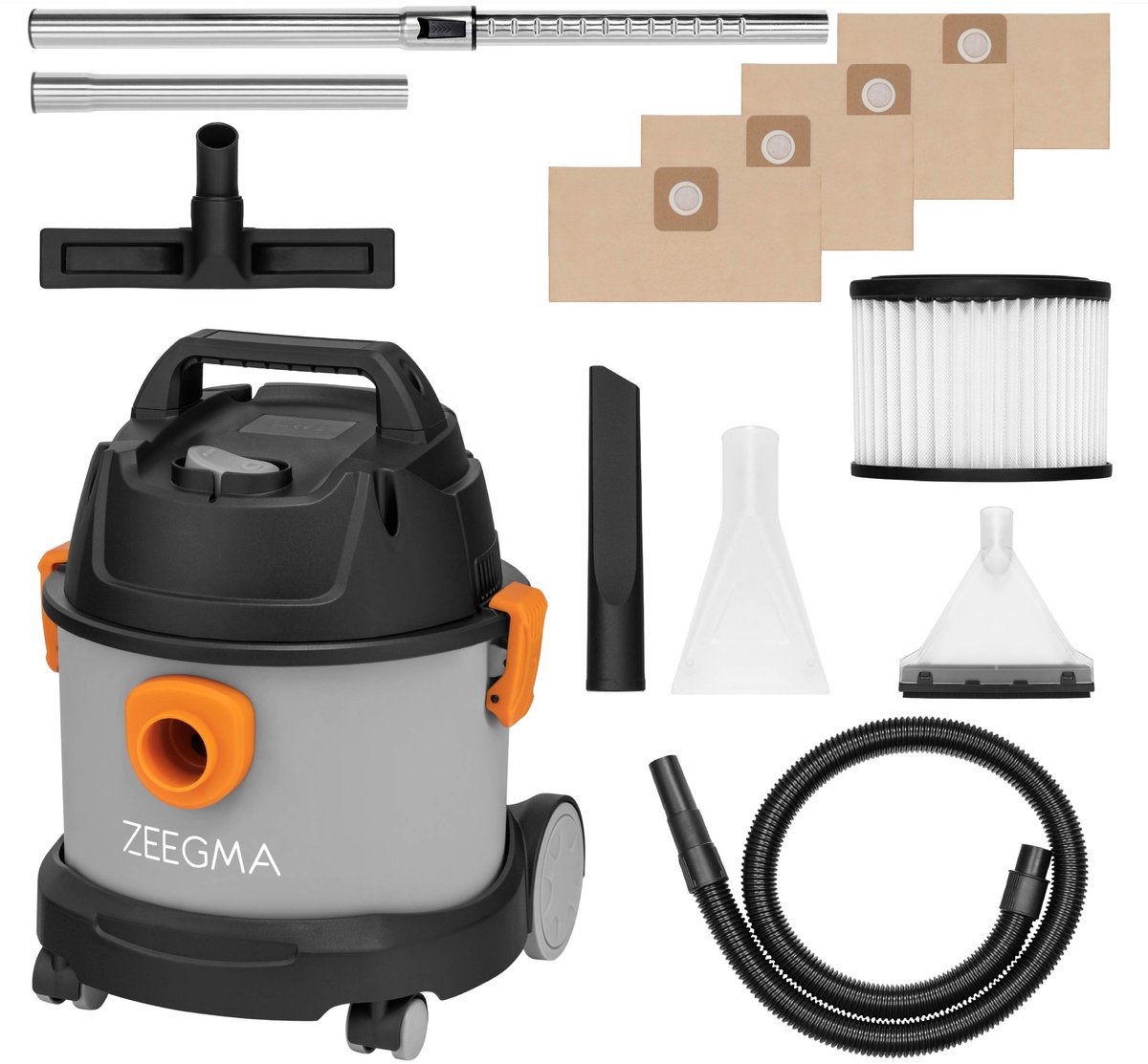 Zeegma Pro Compact Stofzuiger 1000W 6L Met en Zonder Zak