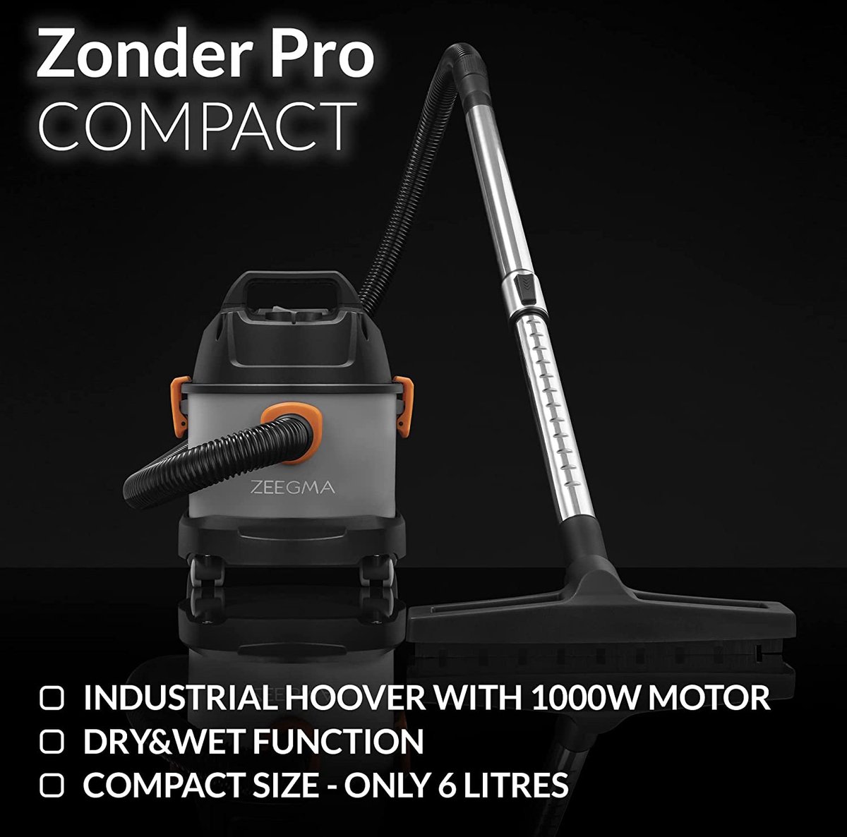 Zeegma Pro Compact Stofzuiger 1000W 6L
