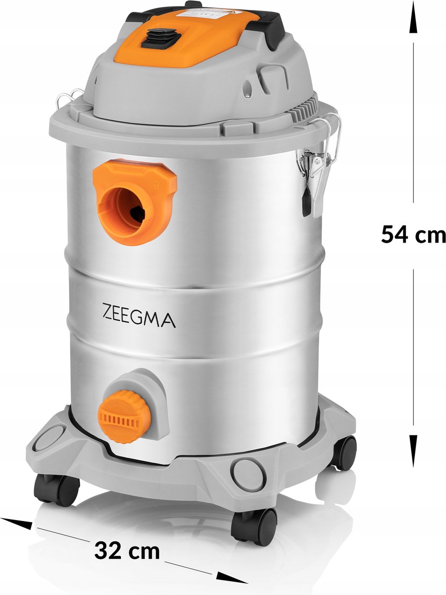 Zeegma Pro Multi Silver Stofzuiger 1600W 25L RVS Tank