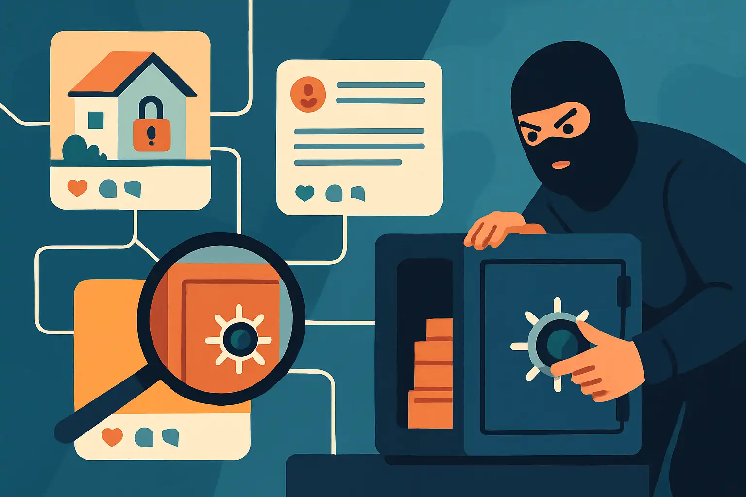 Let op wat je deelt: hoe social media dieven naar je brandwerende kluis kan lokken