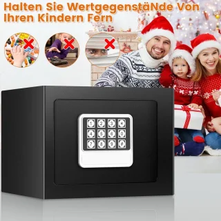 Kluis voor thuis met vuurvast waterdichte portemonnee- en diefstalveilige elektronische kluis - sleutel en digitaal - kinderwandkluis - meubelkluis - contant geld - medicijnen - sieraden Kluis brandwerend