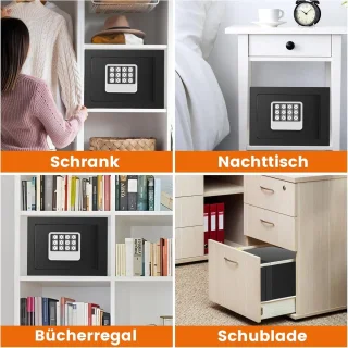 Kluis voor thuis met vuurvast waterdichte portemonnee- en diefstalveilige elektronische kluis - sleutel en digitaal - kinderwandkluis - meubelkluis - contant geld - medicijnen - sieraden Kluis brandwerend