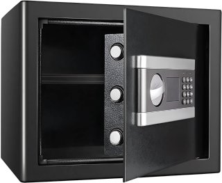 De Kluis Nero - 37cm - Brandwerend en waterdicht - Kluisjes met cijferslot - 2 sleutels - Digitaal toetsenbord - Zwart in één oogopslag