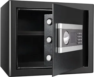 Kluis Nero - 37cm - Brandwerend en waterdicht - Kluisjes met cijferslot - 2 sleutels - Digitaal toetsenbord - Zwart