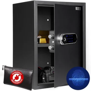 Kluis met Vingerafdruk - Brandwerend - Safe met Noodsleutel -