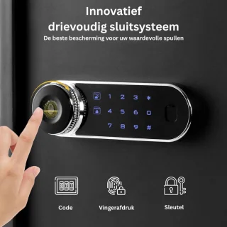 Kluis met Vingerafdruk - Brandwerend - Safe met Noodsleutel -